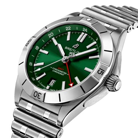 breitling chronograph green dial|breitling chronomat rubber strap.